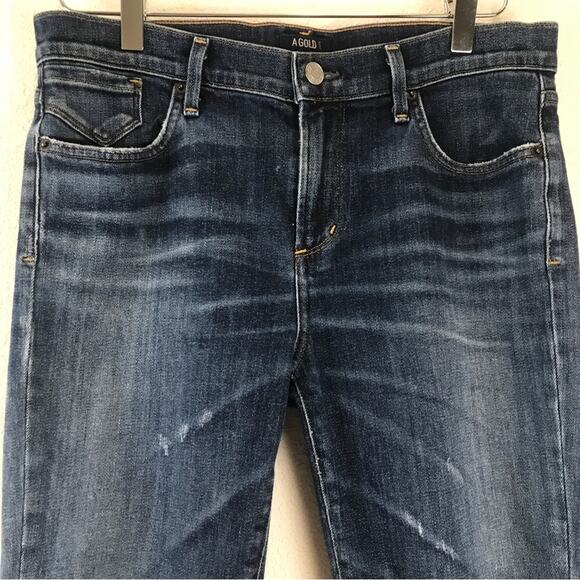 Agolde Sophie Crop Distressed Starwood Raw Hem Torn Knee Made in USA Jeans 29 - Picture 3 of 15